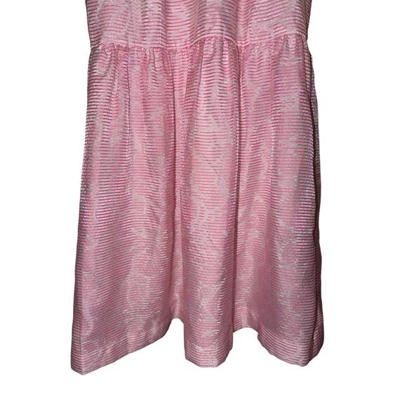 Lilly Pulitzer Kailey Pink & White Iridescent Chiffon Halter Dress Size 12 fun - Picture 6 of 14
